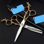 Hair Cutting Scissors, 6 Inch Professional Japan 440C d Dragon Handle Set Cutting Barber Haircut Thinning Shears Hairdressing Scissors