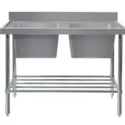 DOUBLE SINK BENCH W2400 X D700 X H900 1 SS2724L