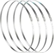 NEBURORA 12 Inch Large Hose Clamp Adjustable 304 Stainless Steel Duct Clamp 4 Pack Worm Gear Clamps 11.4"-12.1" Diameter Fuel Line Hose Pipe Clamp for Dryer Vent Air Duct Automotive Plumb