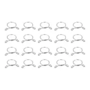 Fuel Line Hose Clips, 20pcs 20mm 304 Stainless Steel Tube Spring Clamps(Silver)