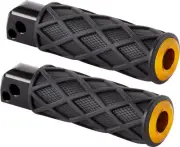 Arlen Ness Knurled Diamond Passenger Footpegs Gold Harley Davidson Softail