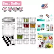 Durable 16-Pack of 4oz Clear Mason Jars - Includes Free Labels for DIY Projects