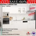 Kitchen Cabinet Set 7 Piece Chipboard Storage Organiser Cupboard White - vidaXL