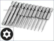 12pcs T5 - T40 Security Torx Hex Bit Secure Headed Tamper Proof Drill Tool Set