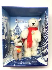 Steiff POLAR BEAR and WOLF Set Mohair 12.59" (32cm) for Paul Wolff Retail Store