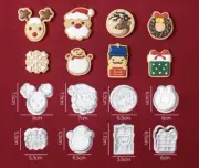 Christmas Cookie Cutters Stamps Set Plunger Mold 3D DIY Biscuit Holiday Baking