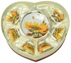 Set of Six Yellow Sunflower Super White Fine China Tea Cup & Saucers 200ml