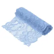 7.1 Inch Wide 3 Yard Lace Ribbon Floral Pattern Sky Blue Lace Trim Ribbon