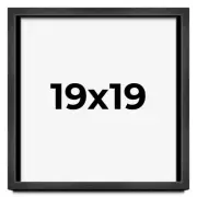19x19 Shadow Box Frame Grey Charcoal Black | 0.875 Inches Deep | Solid Wood Shad