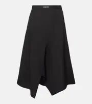 [Loewe] Loewe Asymmetric wool midi skirt UK 14 black