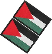 Generic 2pcs Palestine Flag Embroidered Patch Versatile Arm Badge for Clothing Bags and Daily Use Unique Identity Accessory for Travel and Parties