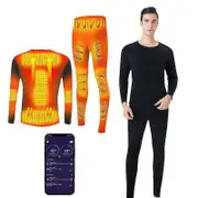 Men's USB Electric Heated Thermal Underwear Set - Base Layer Top and Bottom Long Johns male-M