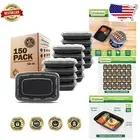 150-Pack BPA-Free Meal Prep Containers - 1 Compartment, Microwave & Freezer Safe