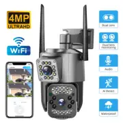 4MP Dual Lens WiFi IP Camera Wireless Outdoor CCTV PTZ Home Security IR Camera
