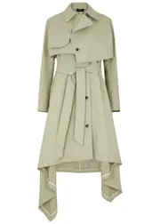A.W.A.K.E Mode Belted Twill Trench Coat - Khaki - 8 8