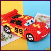 Aoger Cartoon Pixar Cars 3 Diamond Building Blocks Lightning Mcqueen Cute