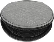 1Pc Durable Car CD Storage Bag Stylish Embroidered Plaid Disc Case for Home Car Use Compact Design with Zippered Closure from Scratches Damage Grey Color