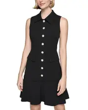 Karl Lagerfeld Paris Scuba Button Front Dress