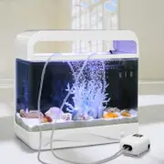 Aquarium Pump Aqua Air Oxygen Pond Marine 100-200L Water Fish Tank 2 Outlets