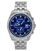 Citizen Eco-Drive Perpetual Calendar GMT Chronograph Alarm AT9120-89L Mens Watch