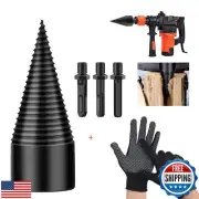 Firewood Log Splitter, 5pcs Drill Bit Removable Cones Kindling Wood Splitting