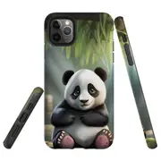 For iPhone 11 Pro Max Tough Protective Cover, Happy Panda