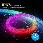 Waterproof WS2811 Woven Silicone Neon LED Light Strip 12MM 360 Degree Circular Mesh Controller RGB Nylon Pool Light Strip Flexible Dreamy Color Rope Light Bedr