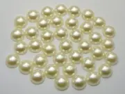 100 Ivory Acrylic FlatBack Half Pearl Bead 12mm Flat Back Scrapbook Craft