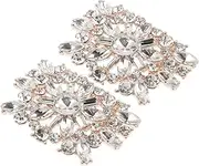 [FOMIYES] 2pcs Rhinestone Shoe Clips for Flats Elegant Bridal Decoration Charms Versatile Shoe Bling for Heels Sandals Boots Stylish Accessories for Wedding Parties