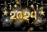 Happy New Year Black Gold Personalised Party Banner Backdrop Decoration a. 90cm x 150cm (3ft x 5ft)