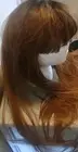 RJ PARK R327 WIG Long W/ Bangs Red Brown 100% NATURAL Black Castor Oil NIP Soft