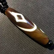 Energy Tibetan Old Agate King Kong 3Eye Totem dZi Bead Amulet pendant 14*56mm