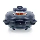 Euro Cuisine Crispy Crust 12" Rotating Pizza Maker with Stone & Baking Pan Black