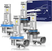 FTEVAR 9005 H 11 Combo Bulbs, Super Bright, Fanless 1:1 Mini Size, Pack of 2