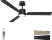 OPonl Black Ceiling Fan with Light 52inch, Low Profile, Remote Control...