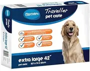 WagTime Traveller Dog Crate - Easy Assembly and Storage, Perfect for Car Travel, Ensures Sufficient Airflow, Large 107.5 x 74.5 x 83cm - Ideal for Keeping Your Pet Comfortable on Journeys