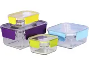 Glasslock 4-Piece Premium Oven Safe Glass Food Container Set w/ Snaplock Lids