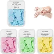 Zssxysm 4 Boxes Paper Soap, Portable Soap Sheets, Disposable Paper, Mini Soap Sheets, Children's Soap for Travel, Camping, Outdoor, Lightly Scented Soap Flakes, 120 Tablets per Box