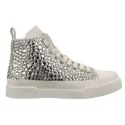 Dolce & Gabbana Fino Dg Logo Crystal Ladies High Top Trainers White 39 US 9