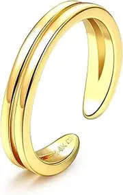[Roheafer] 14K Gold Filled Toe Rings Adjustable Toe Ring for Women Thin Toe Rings Open Band Toe Ring Summer Beach Foot Jewelry Set