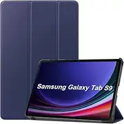 [Kepuch] Custer Case Compatible for Samsung Galaxy Tab S9 11" X710 X716B X718U / S9 FE 11" X510 X516B,Ultra-Thin PU-Leather Hard Shell Cover - Blue