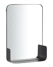 CosmoLiving by Cosmopolitan Black Metal 1 Shelf Wall Mirror