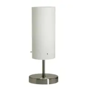 Angus Contemporary Table Desk Lamp Light Glass Metal Opal Matt Nickel