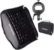 Foldable 60cm Softbox with Honeycomb Grid for Speedlite Flash Systems
