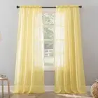 No 918 Erica 51 x 84 Yellow Crushed Voile Sheer Curtain Panel Light Filtering