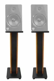 (2) Rockville 28" 2-Tone Studio Monitor Speaker Stands+Isolation Pads