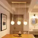 北歐原木三頭創意餐廳吧檯臥室房間吊燈 簡約個性長條魔豆燈具 (2折)
