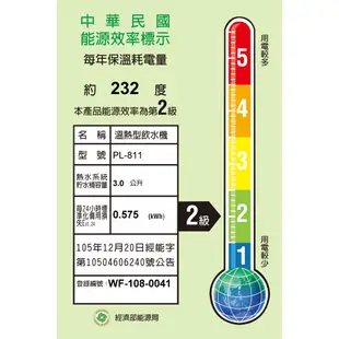 【POLAR普樂】不鏽鋼溫熱自動補水機 PL-811