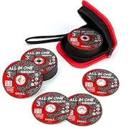 [Shall] 25-Pack Cut Off Wheels 3” x 3/8” x 3/64” - Ultra Thin 75mm Cutting Wheel with Pouch for Angle Grinder & Cut-Off Tools - Fast Cutting Disc for INOX, Steel, Iron, Non-Ferrous Metal & PVC