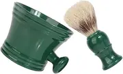 1 Set Male Grooming Kit Cleaning Tools Barber Shaving Soap Bowl Beard Cleaning Kit Handle Shaving Bowl Shaving Soap Cup Shaving Brush Soup Cup for Shaving Dark Green